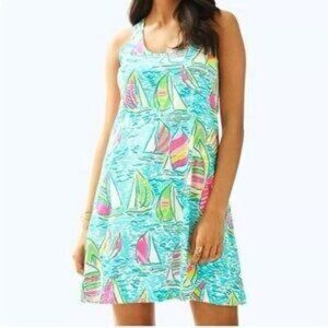 Lilly Pulitzer You Gotta Regatta Tropical Dress boat nautical xs